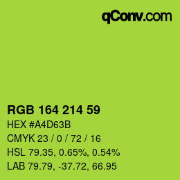 Color code: RGB 164 214 59 | qconv.com