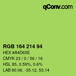 Farbcode: RGB 164 214 94 | qconv.com