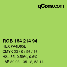 Farbcode: RGB 164 214 94 | qconv.com