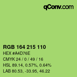 Color code: RGB 164 215 110 | qconv.com