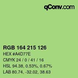 カラーコード: RGB 164 215 126 | qconv.com