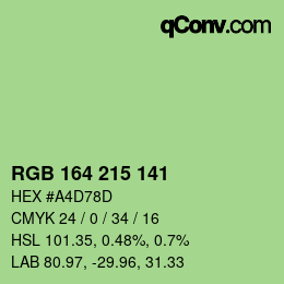 Código de color: RGB 164 215 141 | qconv.com