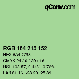 Color code: RGB 164 215 152 | qconv.com