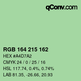 Color code: RGB 164 215 162 | qconv.com