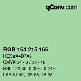 Color code: RGB 164 215 166 | qconv.com