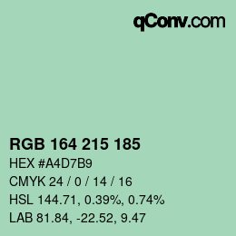 Color code: RGB 164 215 185 | qconv.com