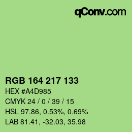 Color code: RGB 164 217 133 | qconv.com