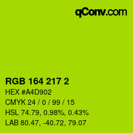 Color code: RGB 164 217 2 | qconv.com