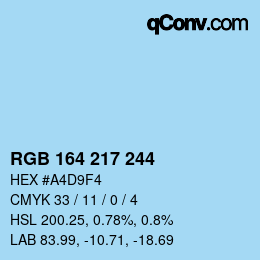 Color code: RGB 164 217 244 | qconv.com