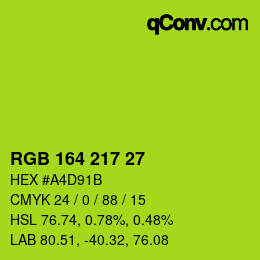 Color code: RGB 164 217 27 | qconv.com
