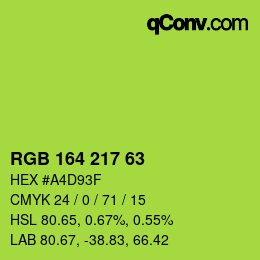 Color code: RGB 164 217 63 | qconv.com