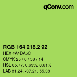 カラーコード: RGB 164 218.2 92 | qconv.com