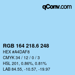 カラーコード: RGB 164 218.6 248 | qconv.com