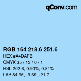 カラーコード: RGB 164 218.6 251.6 | qconv.com