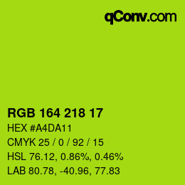 Color code: RGB 164 218 17 | qconv.com