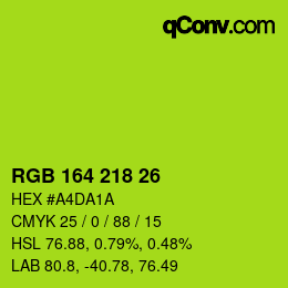 Color code: RGB 164 218 26 | qconv.com