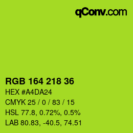 颜色代码: RGB 164 218 36 | qconv.com