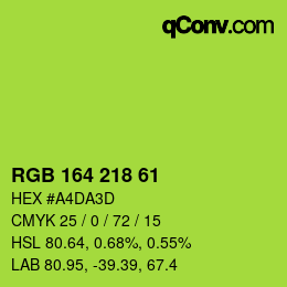 Color code: RGB 164 218 61 | qconv.com