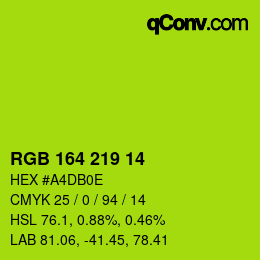 Color code: RGB 164 219 14 | qconv.com