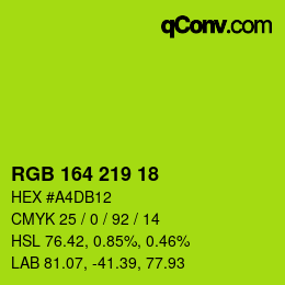 Color code: RGB 164 219 18 | qconv.com
