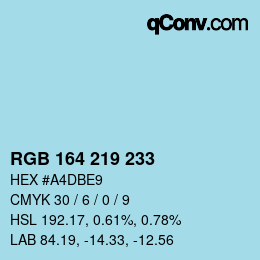 Color code: RGB 164 219 233 | qconv.com