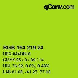 Color code: RGB 164 219 24 | qconv.com