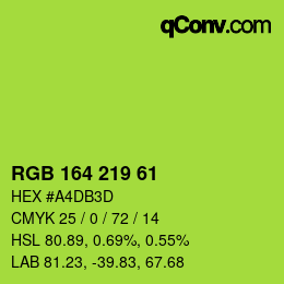 Color code: RGB 164 219 61 | qconv.com