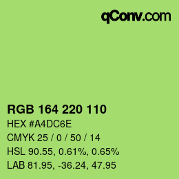 颜色代码: RGB 164 220 110 | qconv.com