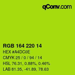 Color code: RGB 164 220 14 | qconv.com