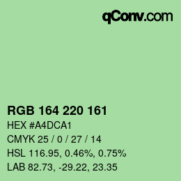 Color code: RGB 164 220 161 | qconv.com