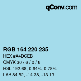 Color code: RGB 164 220 235 | qconv.com