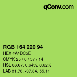 カラーコード: RGB 164 220 94 | qconv.com