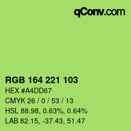 Color code: RGB 164 221 103 | qconv.com