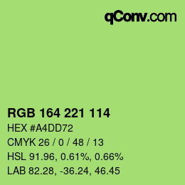 Color code: RGB 164 221 114 | qconv.com