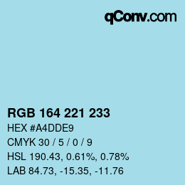 カラーコード: RGB 164 221 233 | qconv.com