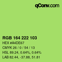 Color code: RGB 164 222 103 | qconv.com