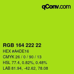 Color code: RGB 164 222 22 | qconv.com