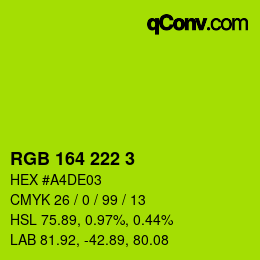 Color code: RGB 164 222 3 | qconv.com