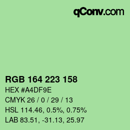 Color code: RGB 164 223 158 | qconv.com