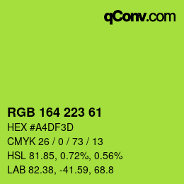 カラーコード: RGB 164 223 61 | qconv.com