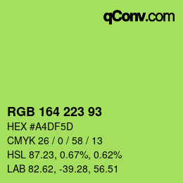 Color code: RGB 164 223 93 | qconv.com