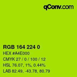 カラーコード: RGB 164 224 0 | qconv.com