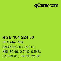 Color code: RGB 164 224 50 | qconv.com