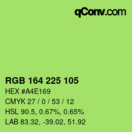 Color code: RGB 164 225 105 | qconv.com
