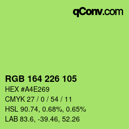 Color code: RGB 164 226 105 | qconv.com