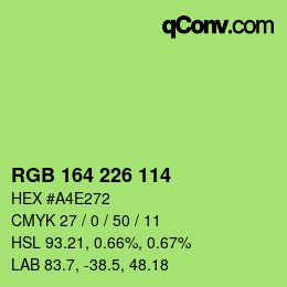 Color code: RGB 164 226 114 | qconv.com