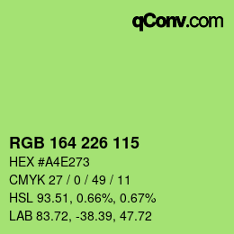Color code: RGB 164 226 115 | qconv.com