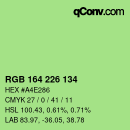 Color code: RGB 164 226 134 | qconv.com