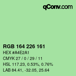 Color code: RGB 164 226 161 | qconv.com