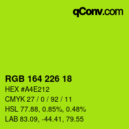 Color code: RGB 164 226 18 | qconv.com